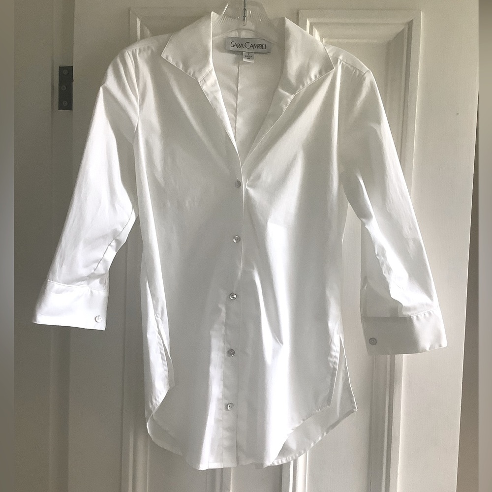 NWOT Sara Campbell White Shirt Blouse Tunic Size 0